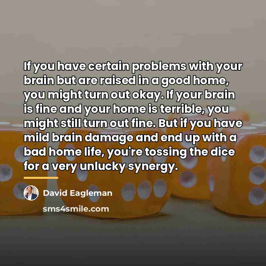 “If you have certain problems with your brain but are…” quote by David Eagleman