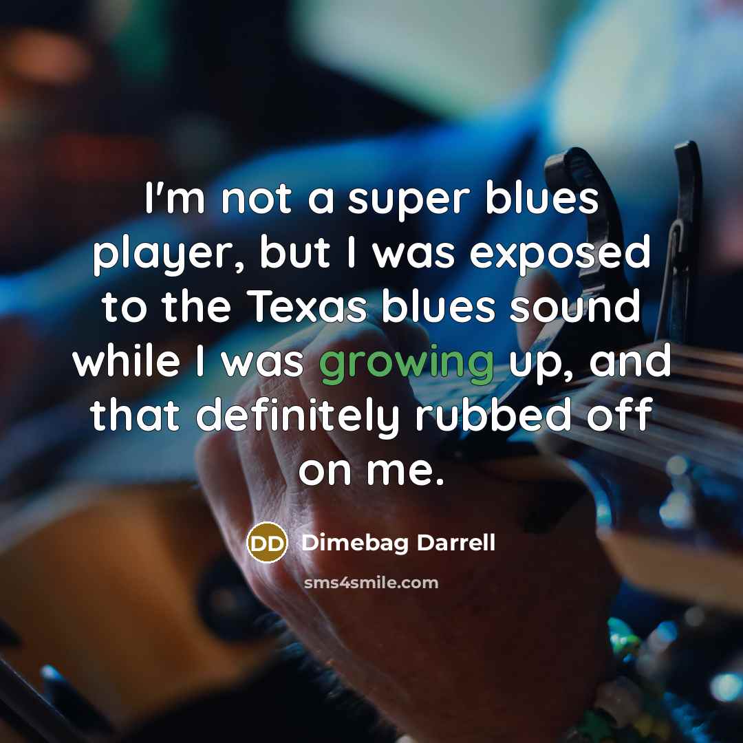 “I'm not a super blues player, but I was exposed…” quote by Dimebag Darrell