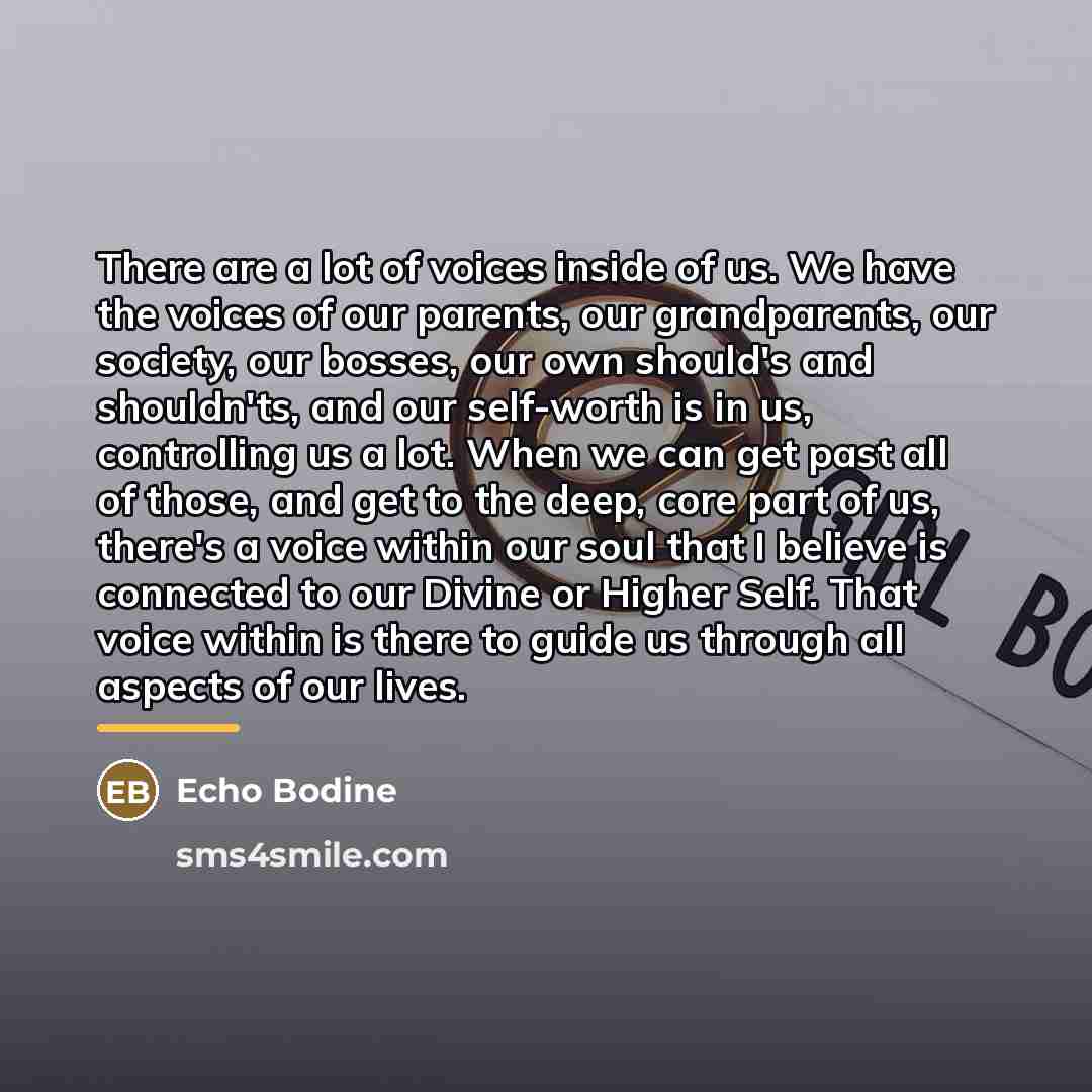“There are a lot of voices inside of us. We…” quote by Echo Bodine