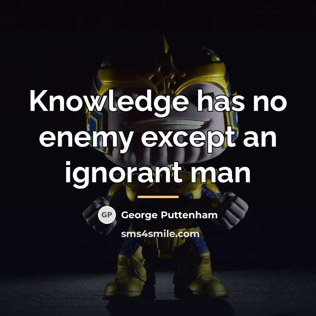 “Knowledge has no enemy except an ignorant man…” quote by George Puttenham