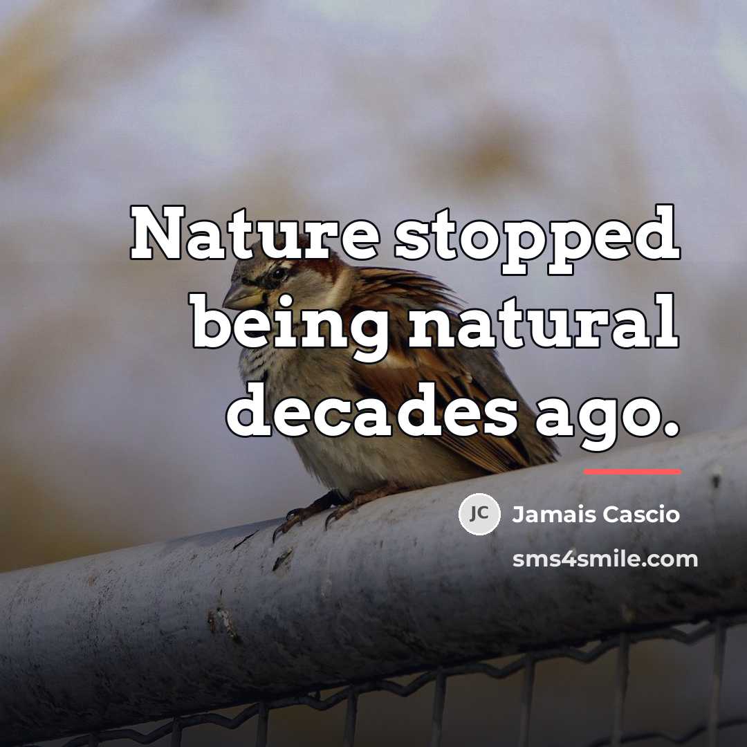 “Nature stopped being natural decades ago.…” quote by Jamais Cascio