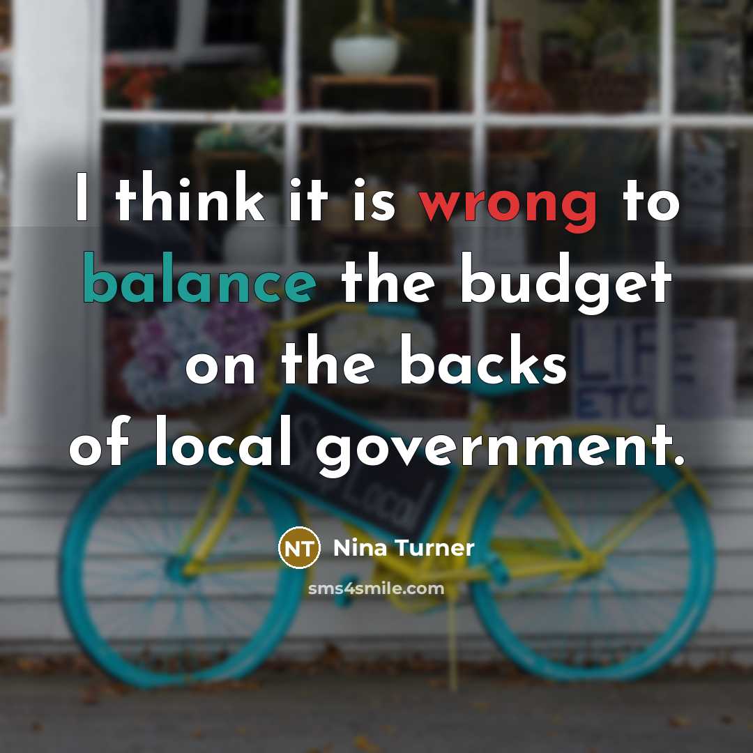 “I think it is wrong to balance the budget on…” quote by Nina Turner