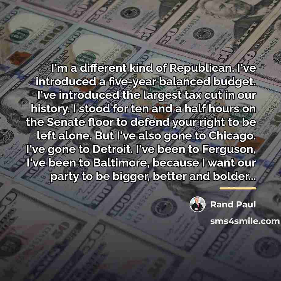 “I'm a different kind of Republican. I've introduced a five-year…” quote by Rand Paul