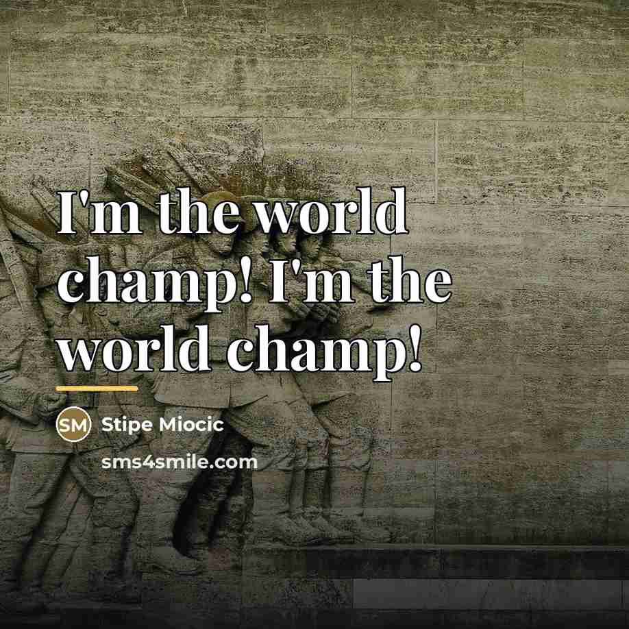 “I'm the world champ! I'm the world champ!…” quote by Stipe Miocic