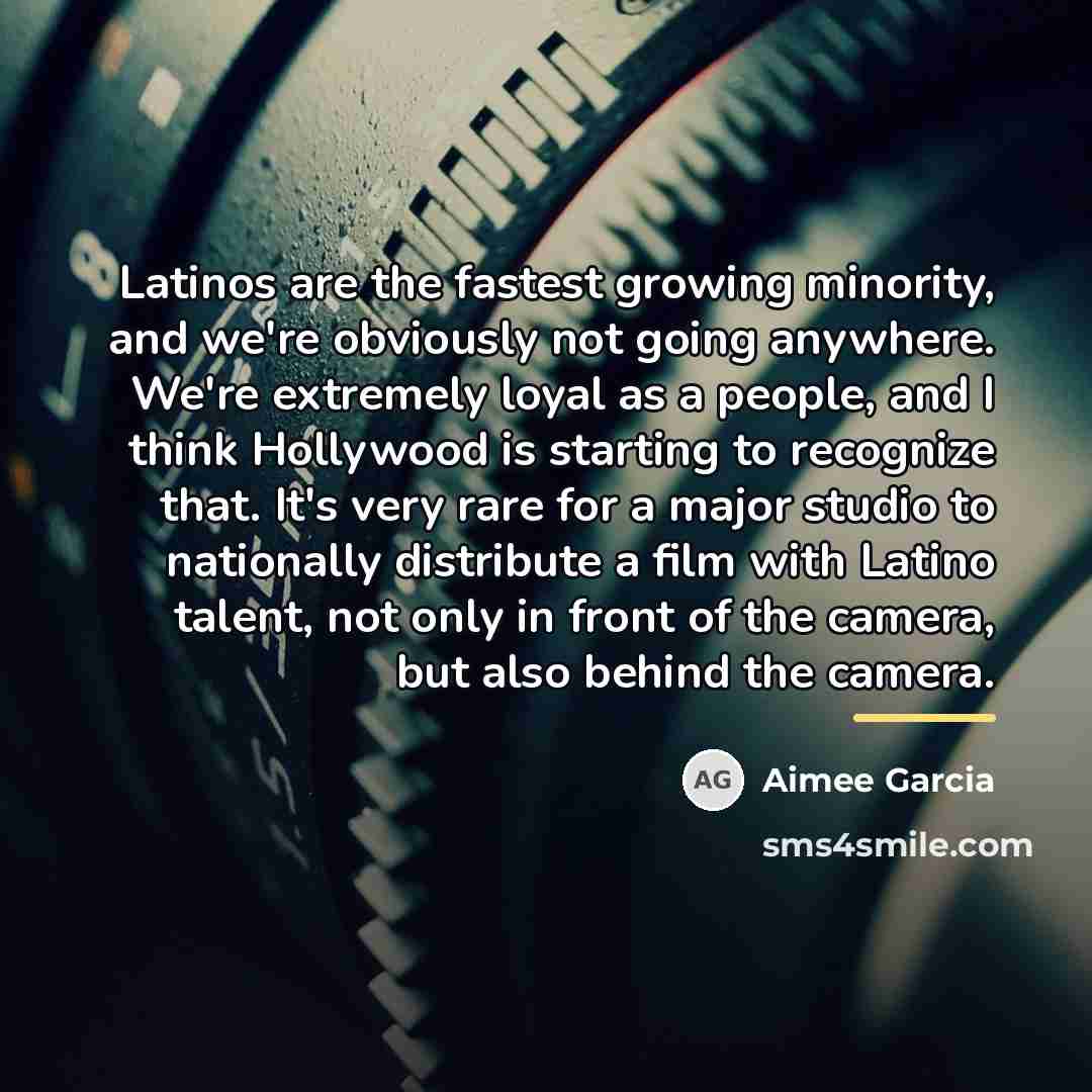 “Latinos are the fastest growing minority, and we're obviously not…” quote by Aimee Garcia