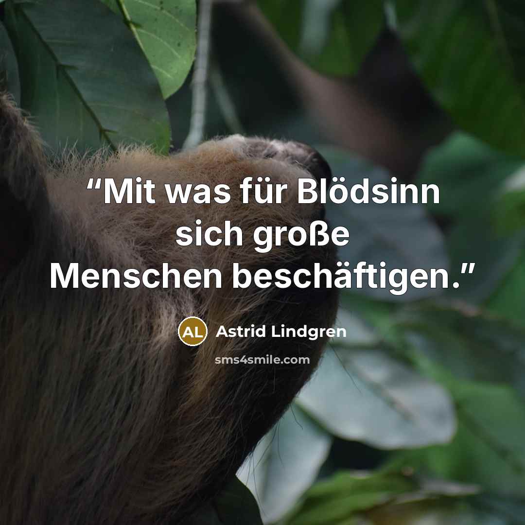 “Mit was für Blödsinn sich große Menschen beschäftigen.” quote by Astrid Lindgren