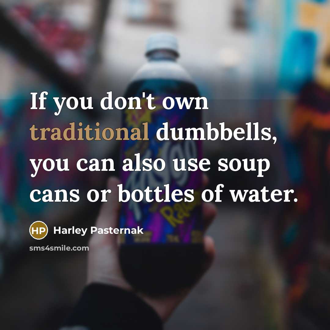 “If you don't own traditional dumbbells, you can also use…” quote by Harley Pasternak