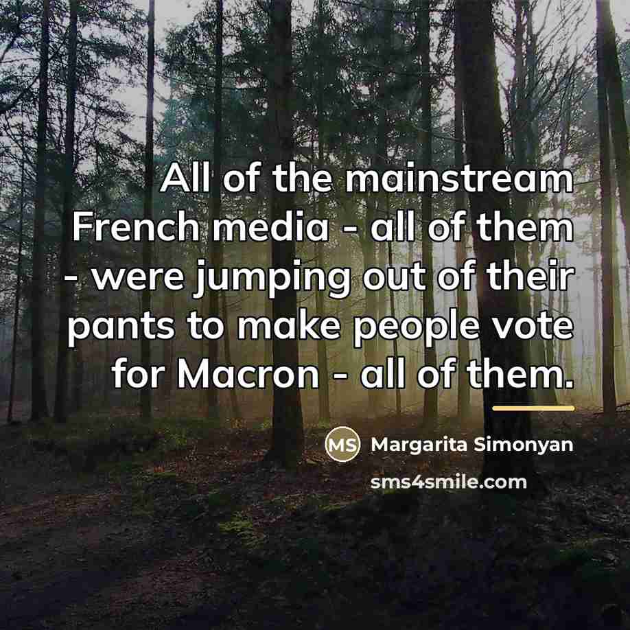 “All of the mainstream French media - all of them…” quote by Margarita Simonyan