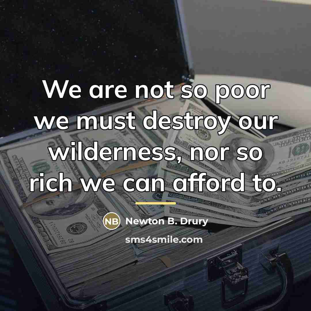 “We are not so poor we must destroy our wilderness,…” quote by Newton B. Drury