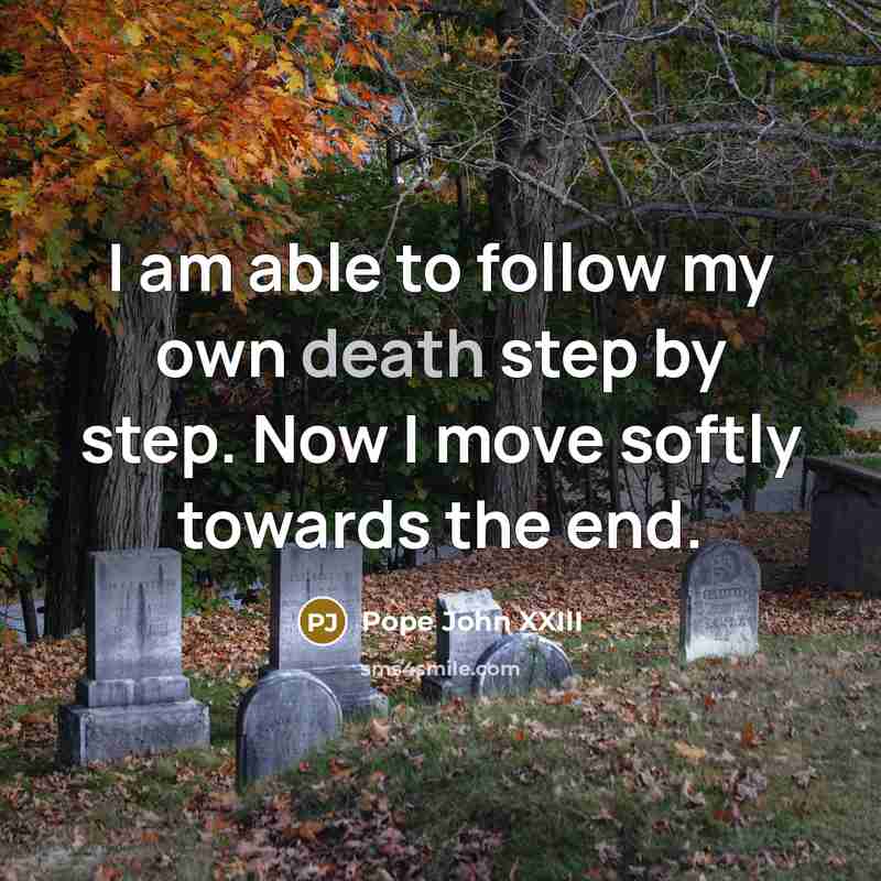 “I am able to follow my own death step by…” quote by Pope John XXIII