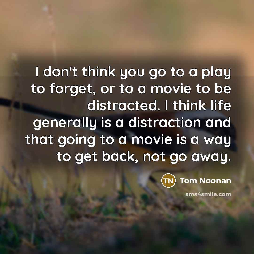 “I don't think you go to a play to forget,…” quote by Tom Noonan