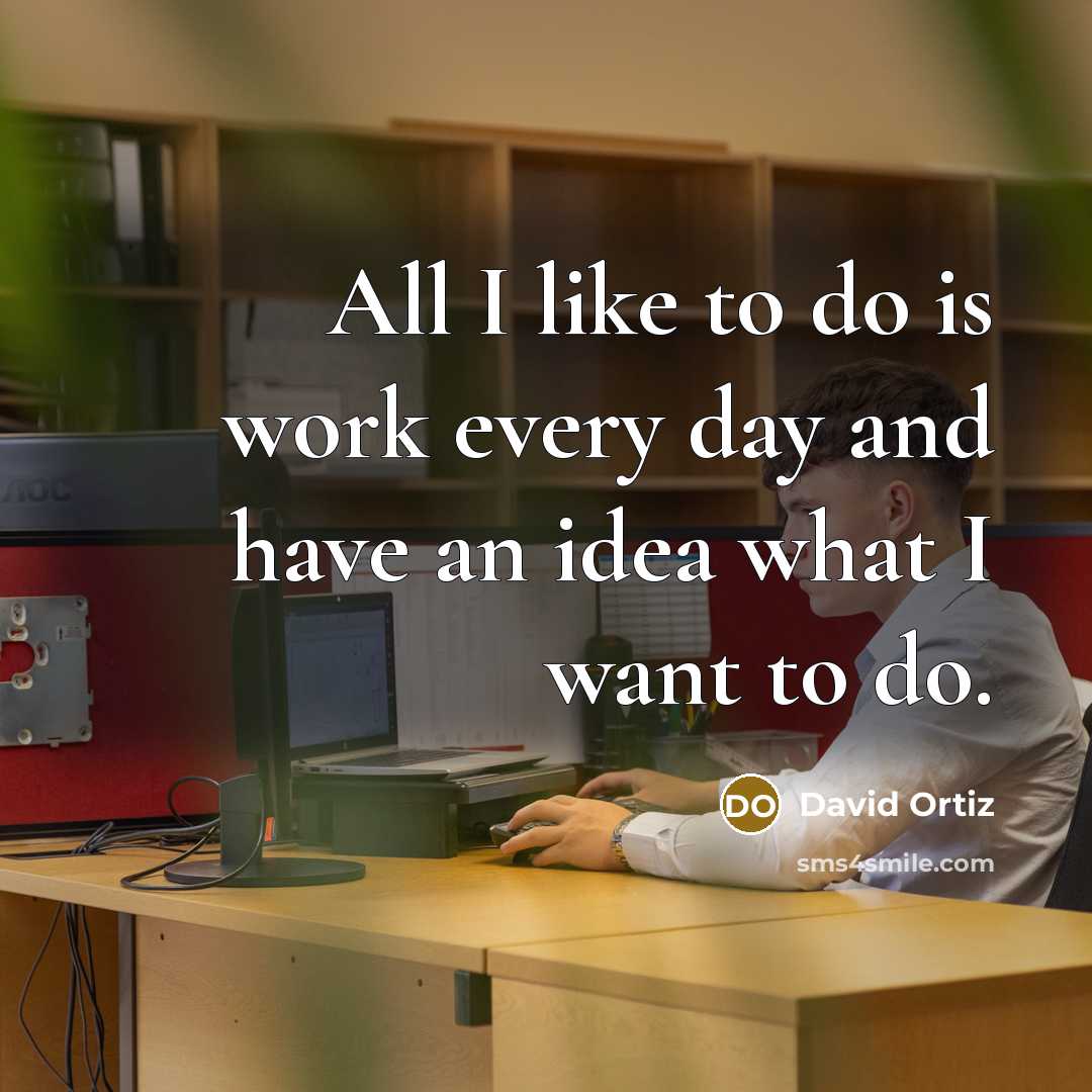 “All I like to do is work every day and…” quote by David Ortiz