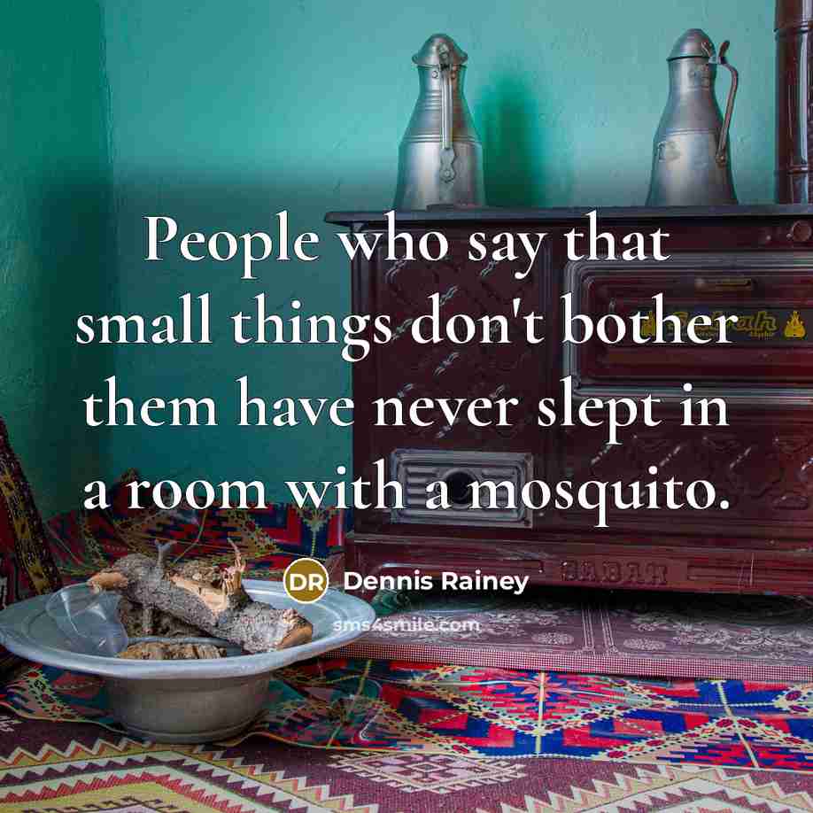 “People who say that small things don't bother them have…” quote by Dennis Rainey