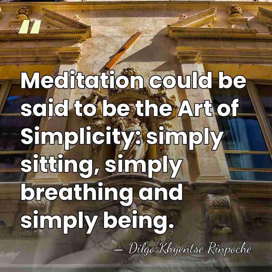Meditation could be said to be the Art of Simplicity: simply sitting,&hellip; - Dilgo Khyentse Rinpoche