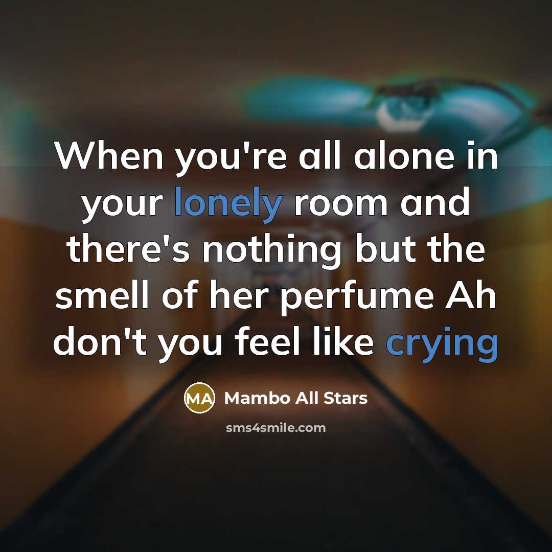 “When you're all alone in your lonely room and there's nothing but the smell of her perfume Ah don't you feel like crying” quote by Mambo All Stars