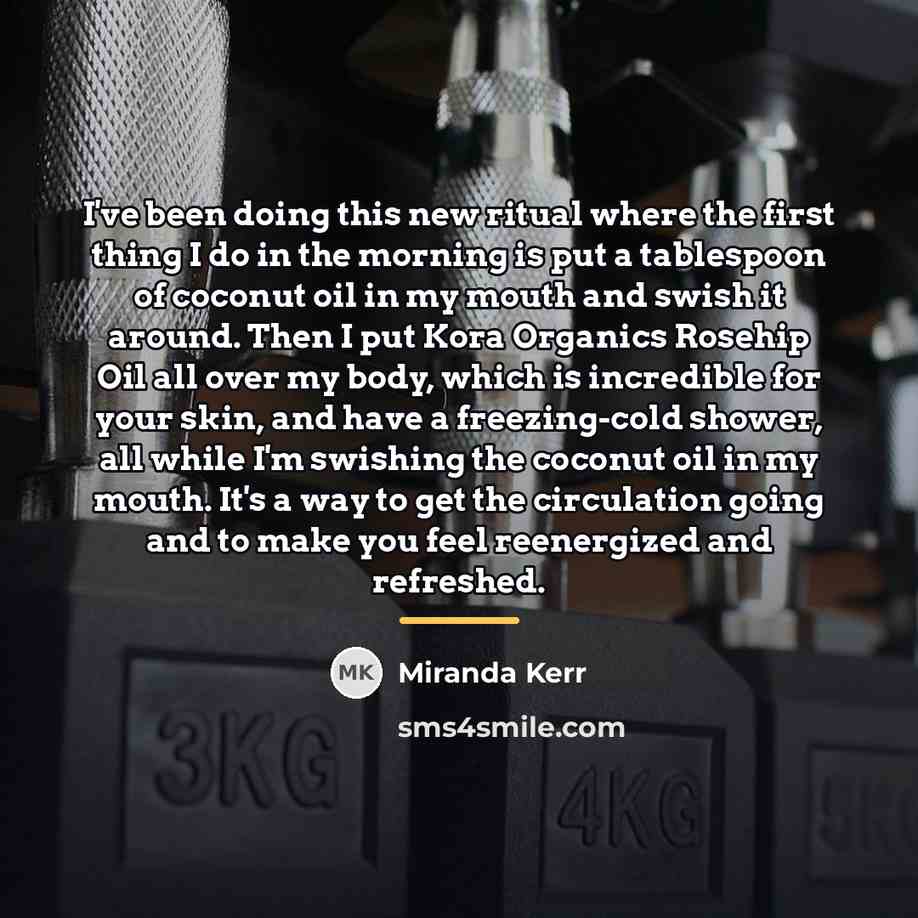 “I've been doing this new ritual where the first thing…” quote by Miranda Kerr