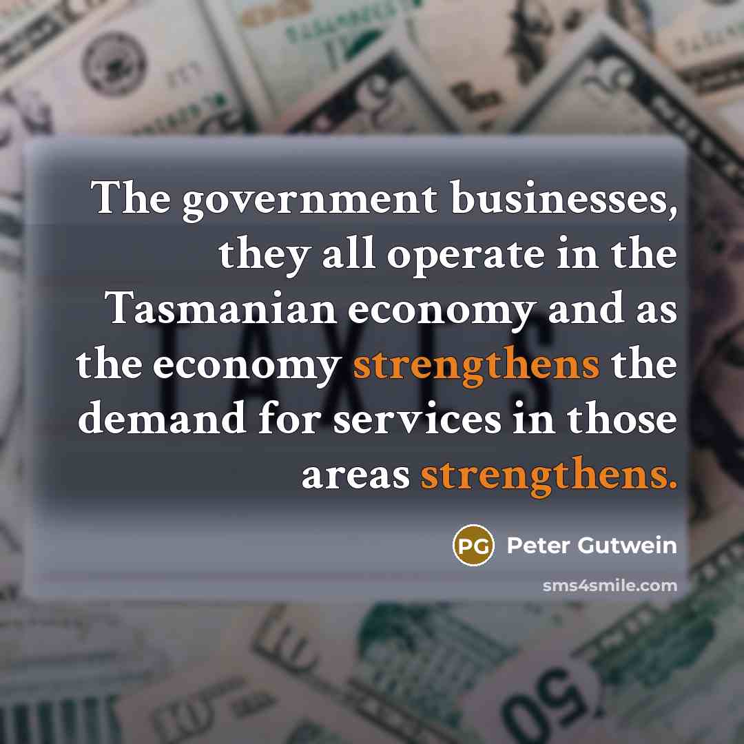 “The government businesses, they all operate in the Tasmanian economy…” quote by Peter Gutwein