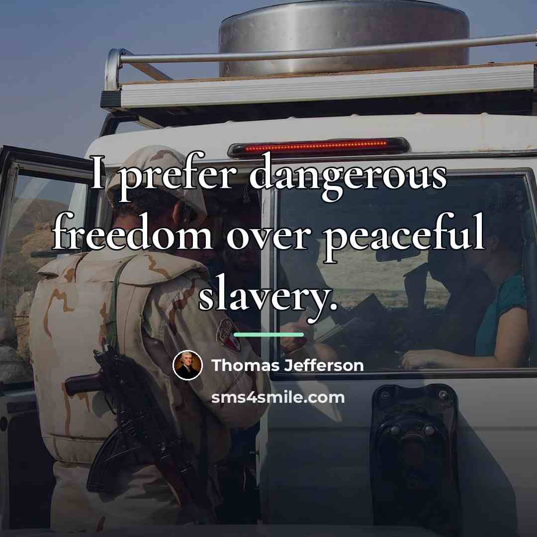 “I prefer dangerous freedom over peaceful slavery.…” quote by Thomas Jefferson