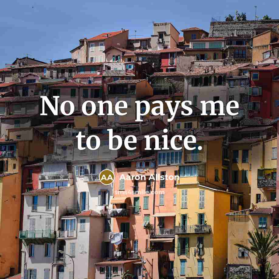 “No one pays me to be nice.…” quote by Aaron Allston