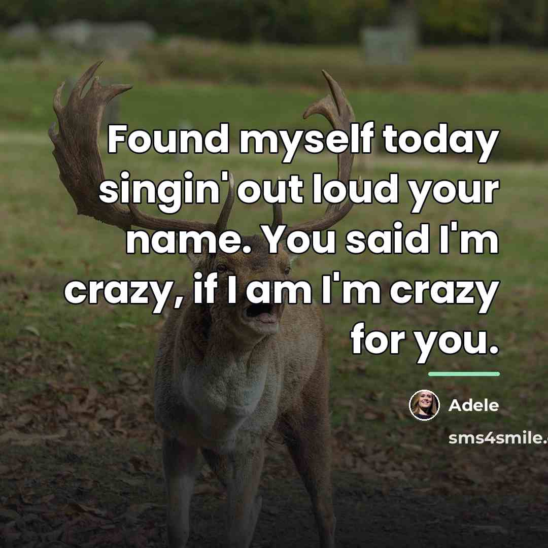 “Found myself today singin' out loud your name. You said…” quote by Adele