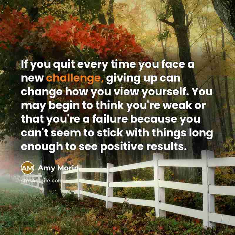“If you quit every time you face a new challenge,…” quote by Amy Morin