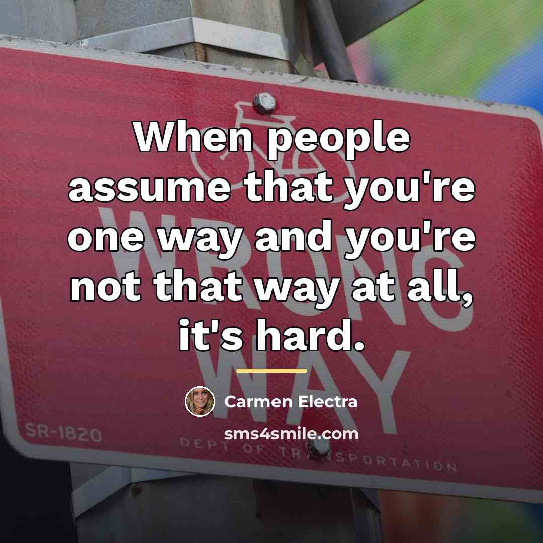 “When people assume that you're one way and you're not…” quote by Carmen Electra