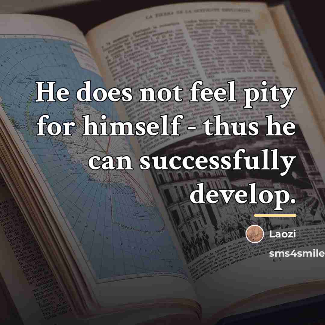 “He does not feel pity for himself - thus he…” quote by Laozi