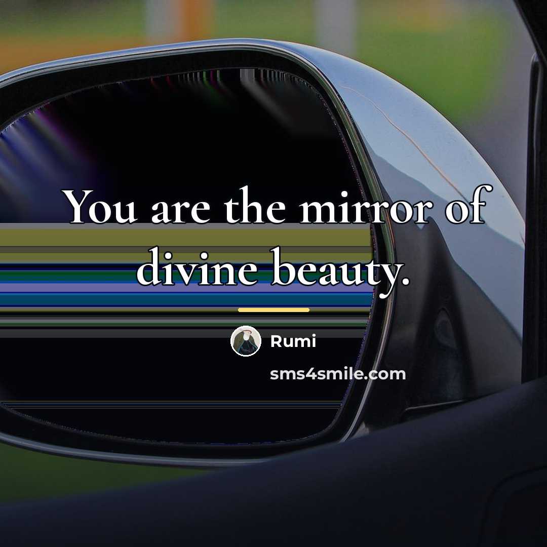 “You are the mirror of divine beauty.…” quote by Rumi
