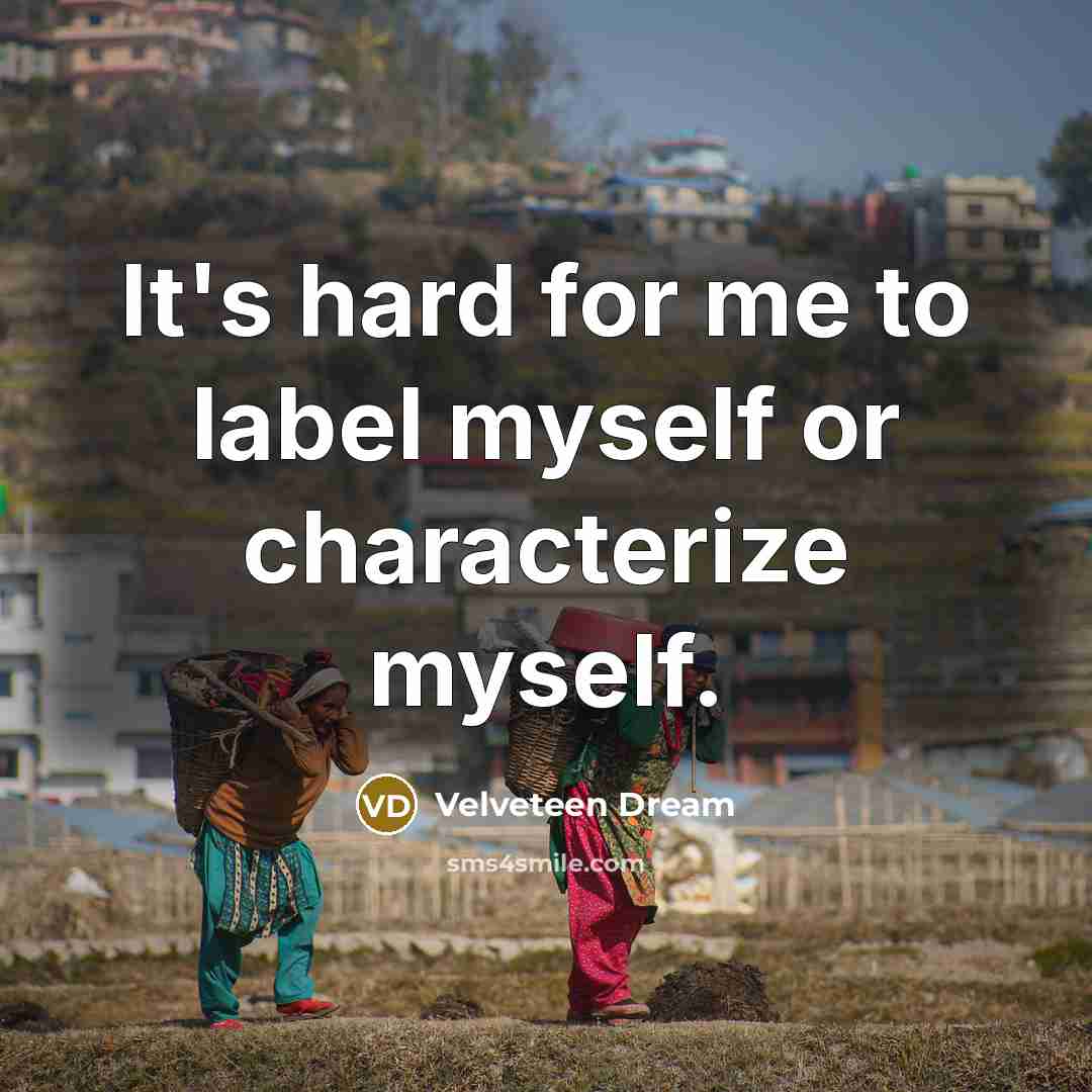 “It's hard for me to label myself or characterize myself.…” quote by Velveteen Dream