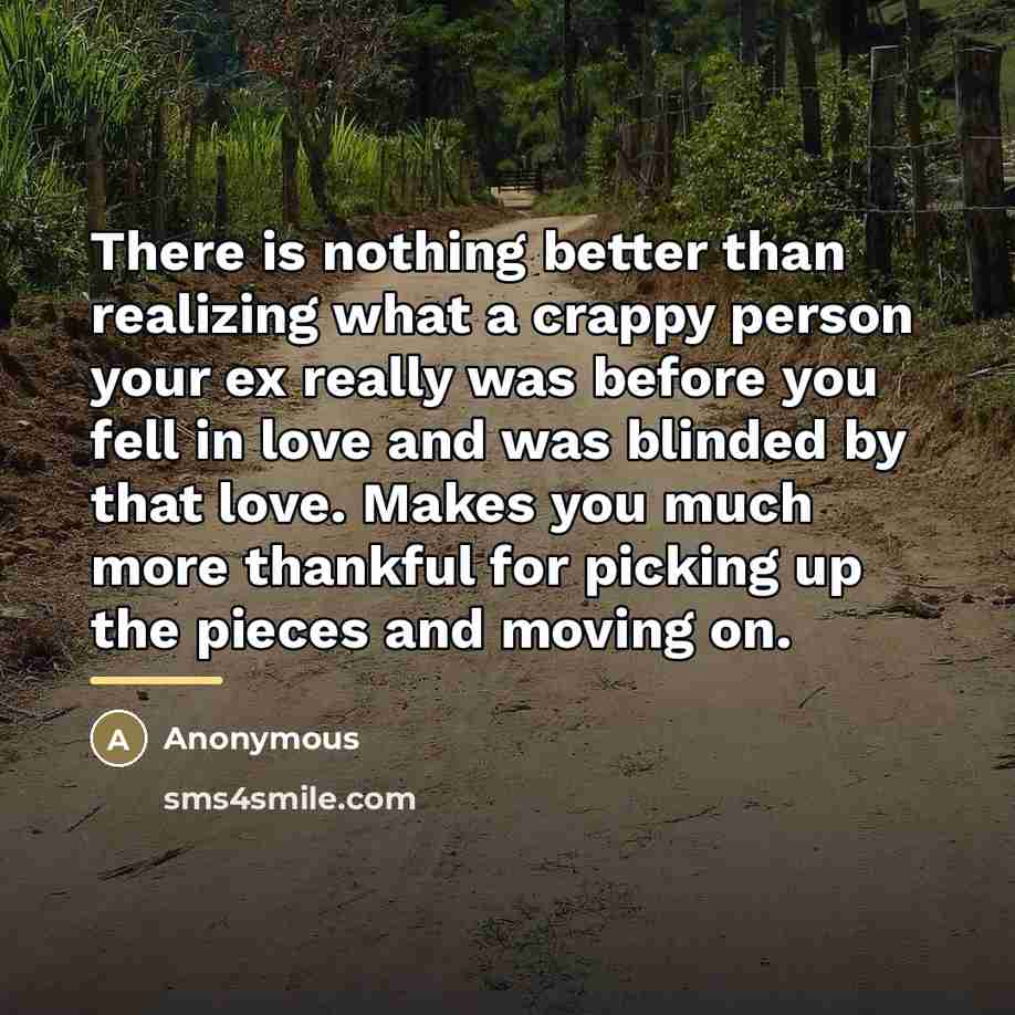 “There is nothing better than realizing what a crappy person…” quote by Anonymous