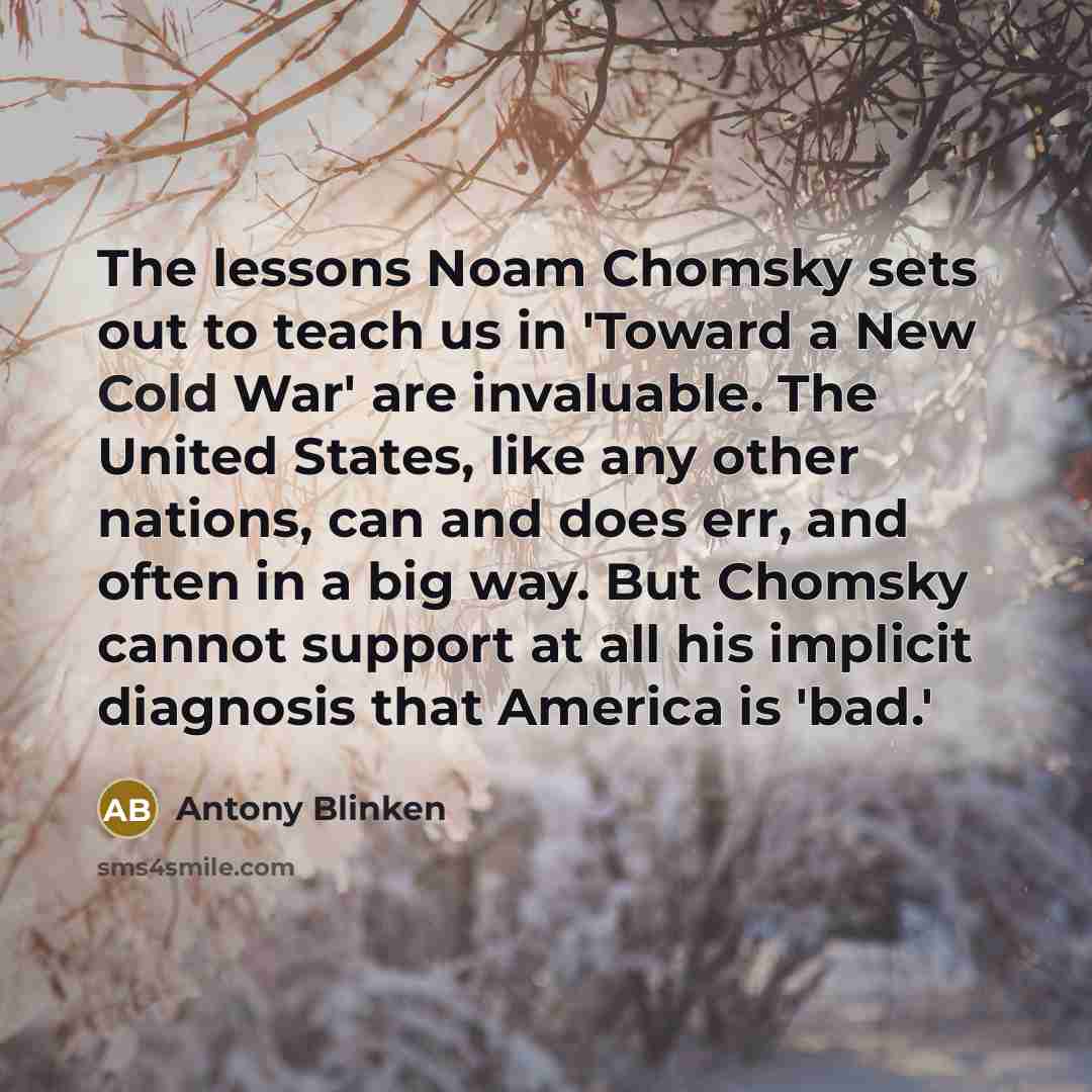 “The lessons Noam Chomsky sets out to teach us in…” quote by Antony Blinken