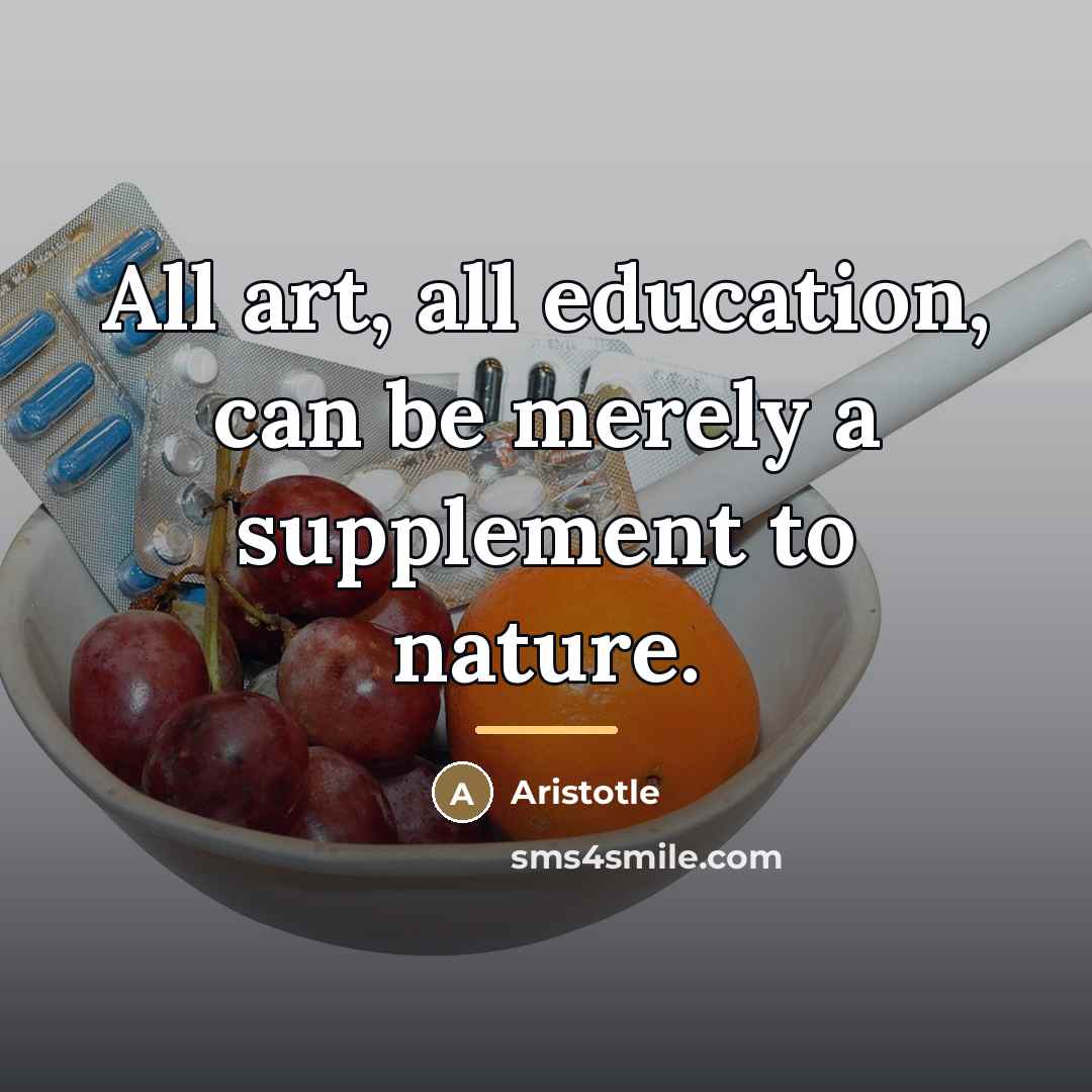 “All art, all education, can be merely a supplement to…” quote by Aristotle