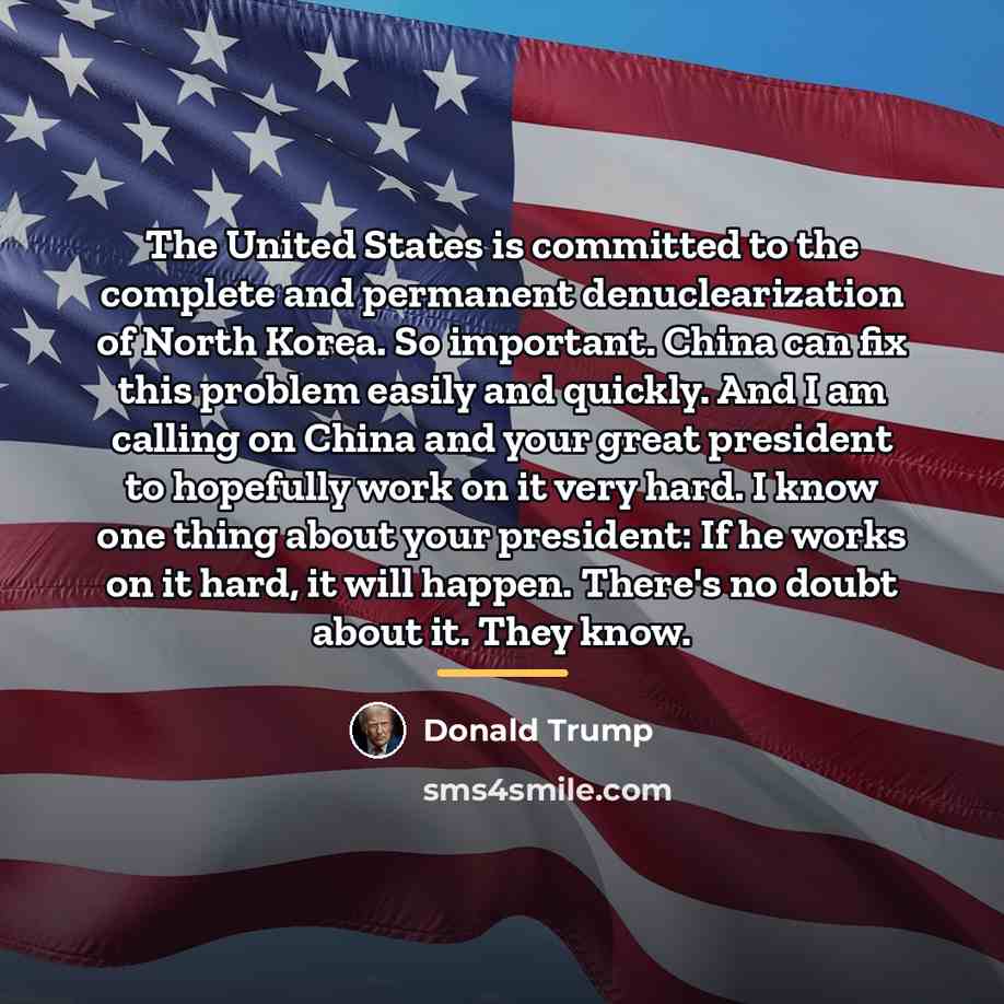 “The United States is committed to the complete and permanent…” quote by Donald Trump