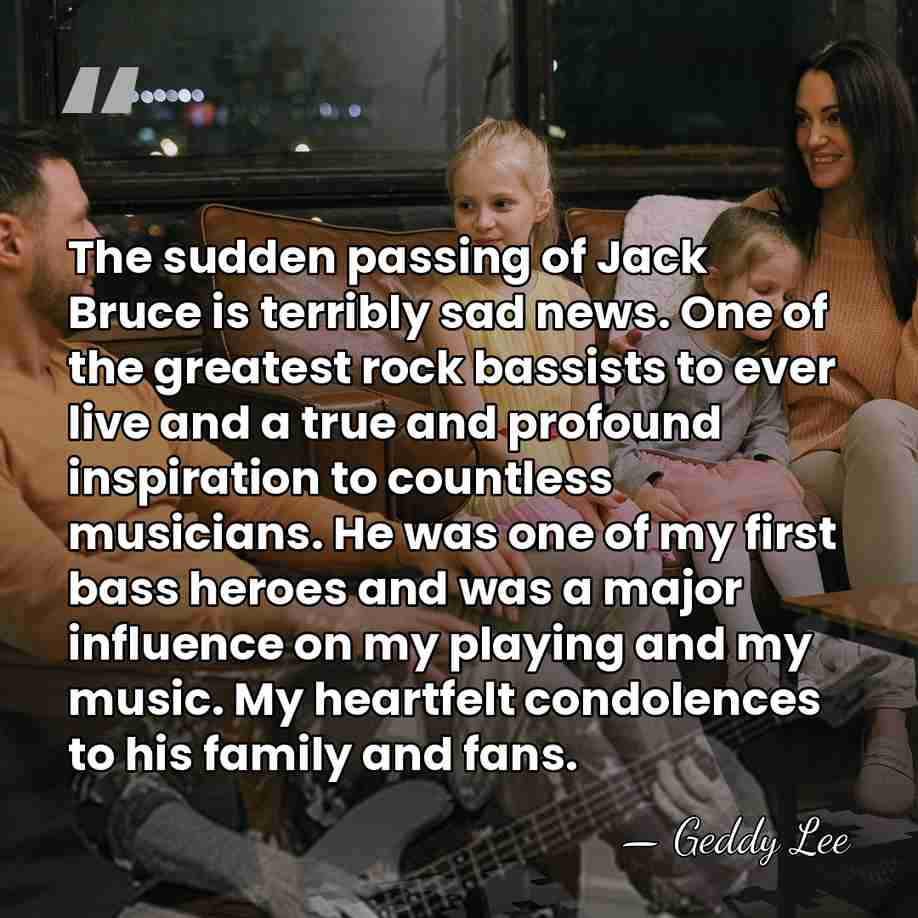 The sudden passing of Jack Bruce is terribly sad news. One of&hellip; - Geddy Lee