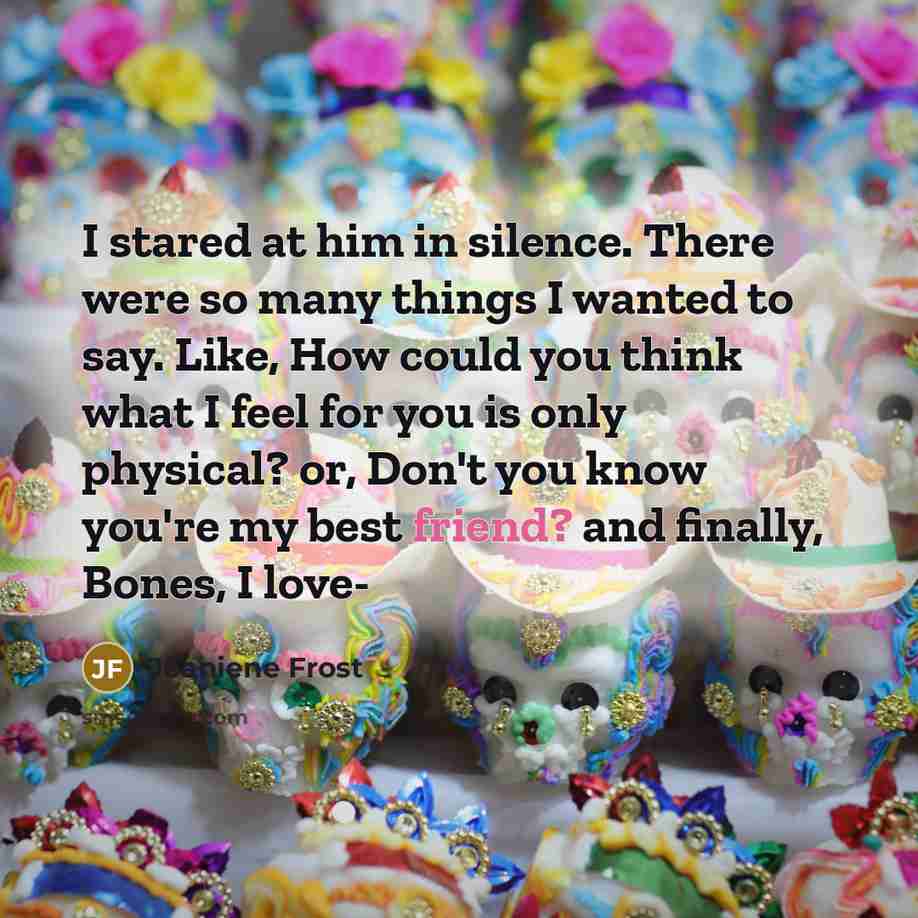 “I stared at him in silence. There were so many…” quote by Jeaniene Frost