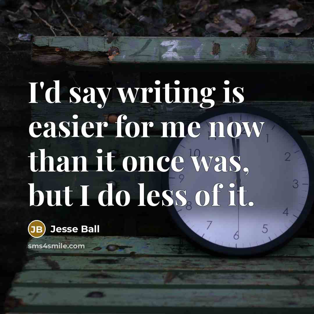 “I'd say writing is easier for me now than it…” quote by Jesse Ball