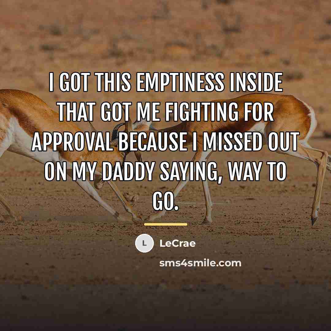 “I got this emptiness inside that got me fighting for…” quote by Lecrae