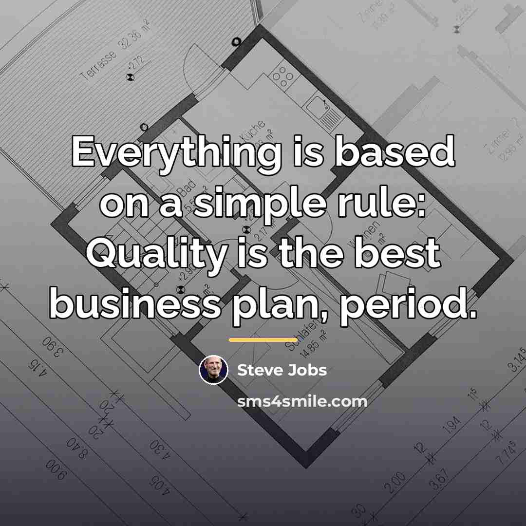 “Everything is based on a simple rule: Quality is the…” quote by Steve Jobs