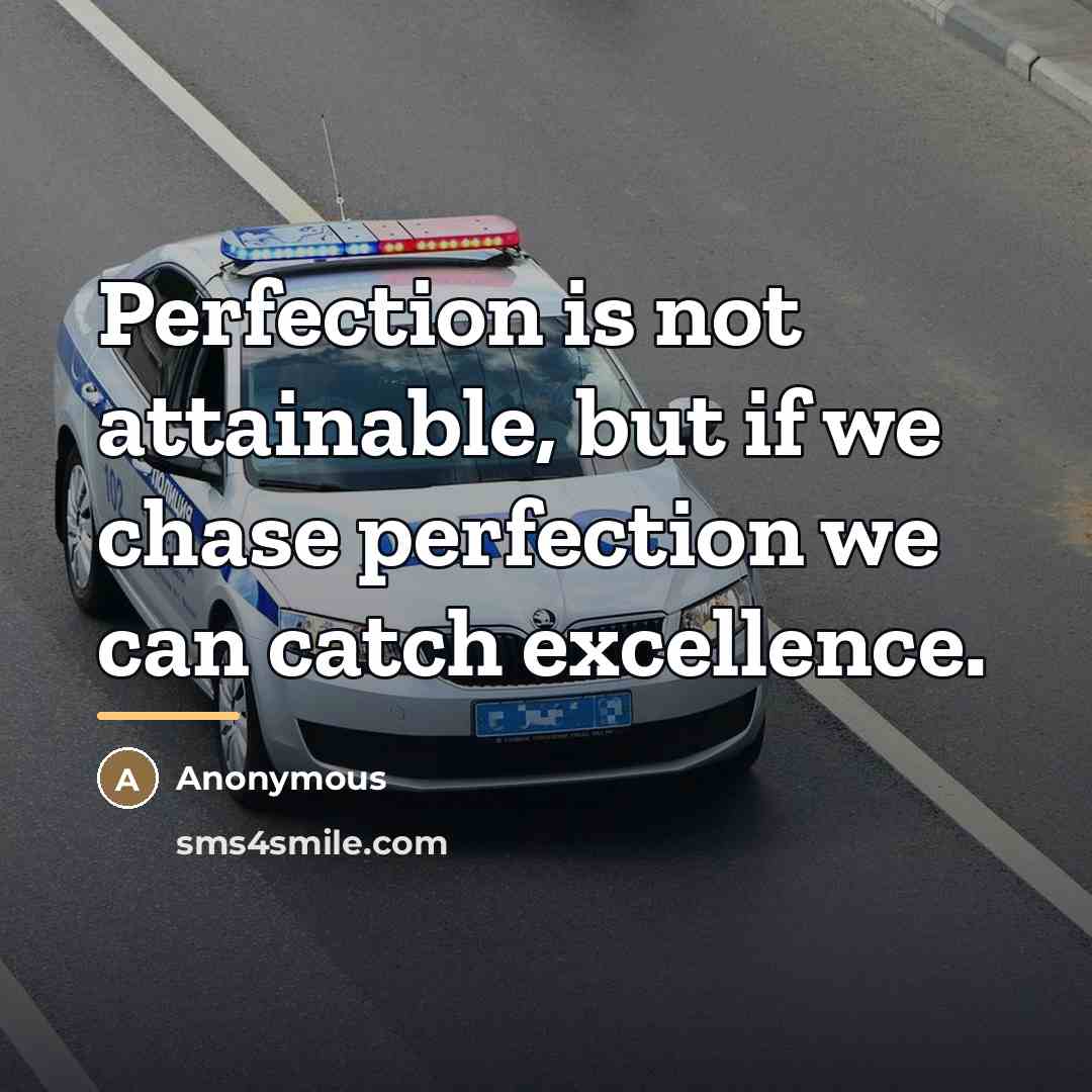 “Perfection is not attainable, but if we chase perfection we…” quote by Anonymous