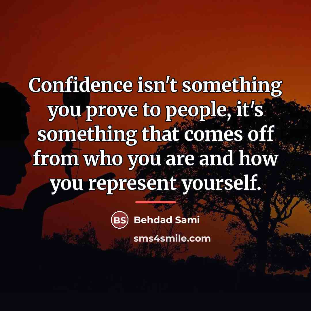 “Confidence isn't something you prove to people, it's something that…” quote by Behdad Sami