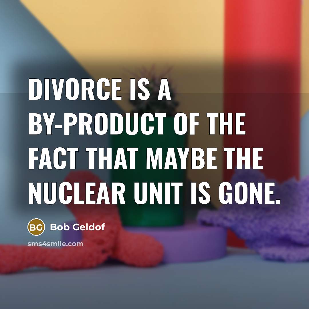 “Divorce is a by-product of the fact that maybe the…” quote by Bob Geldof