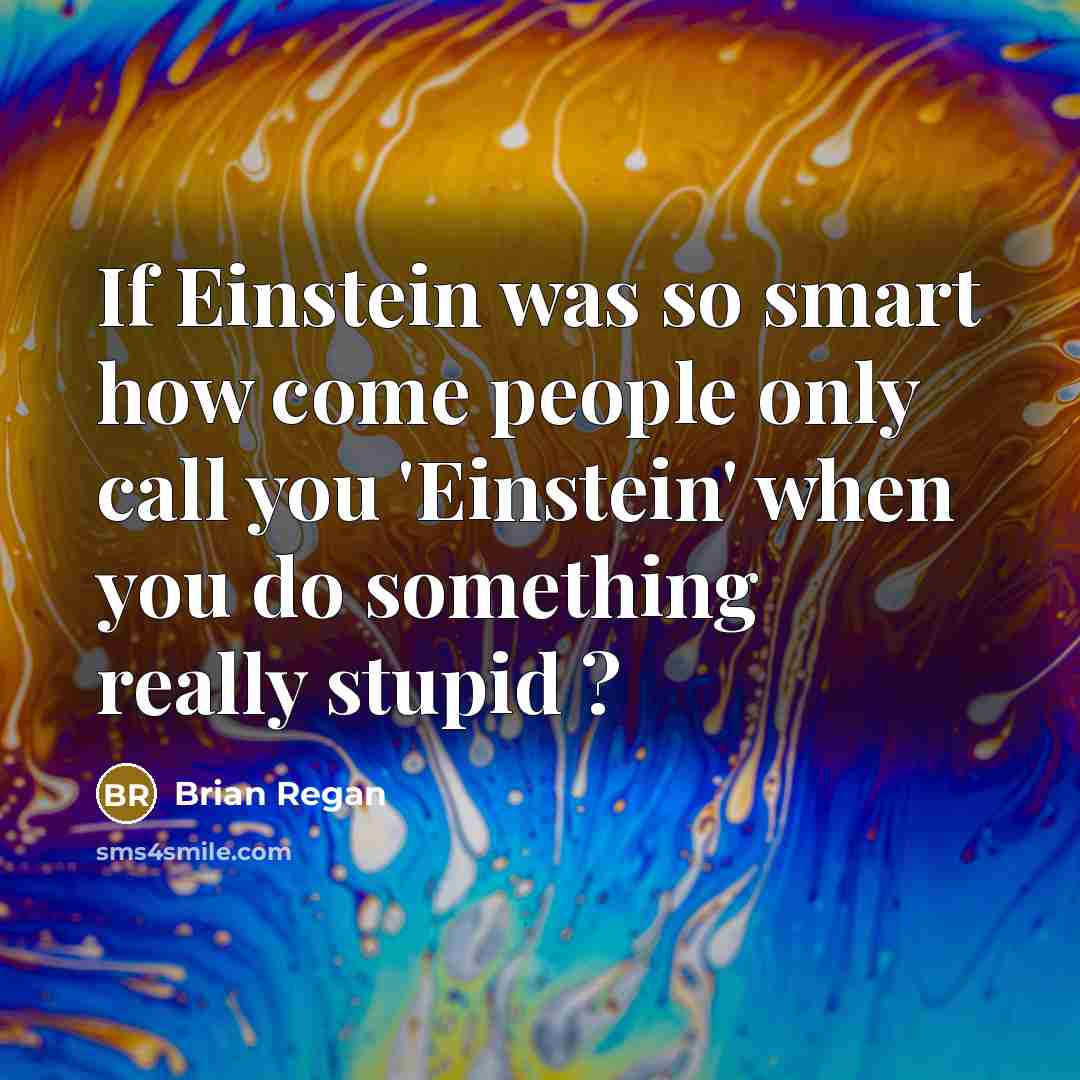 “If Einstein was so smart how come people only call you 'Einstein' when you do something really stupid ?” quote by Brian Regan
