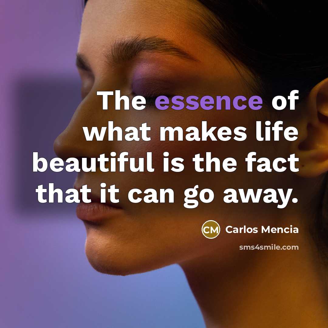 “The essence of what makes life beautiful is the fact…” quote by Carlos Mencia