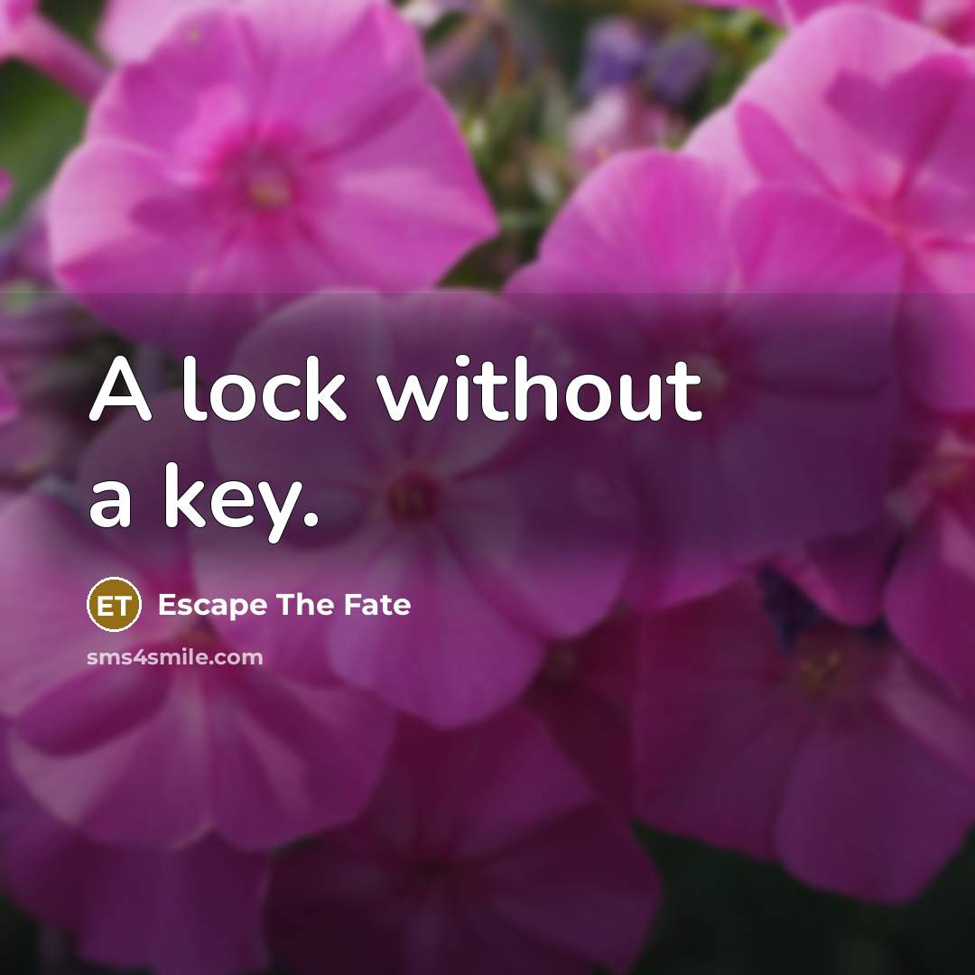 “A lock without a key.…” quote by Escape The Fate