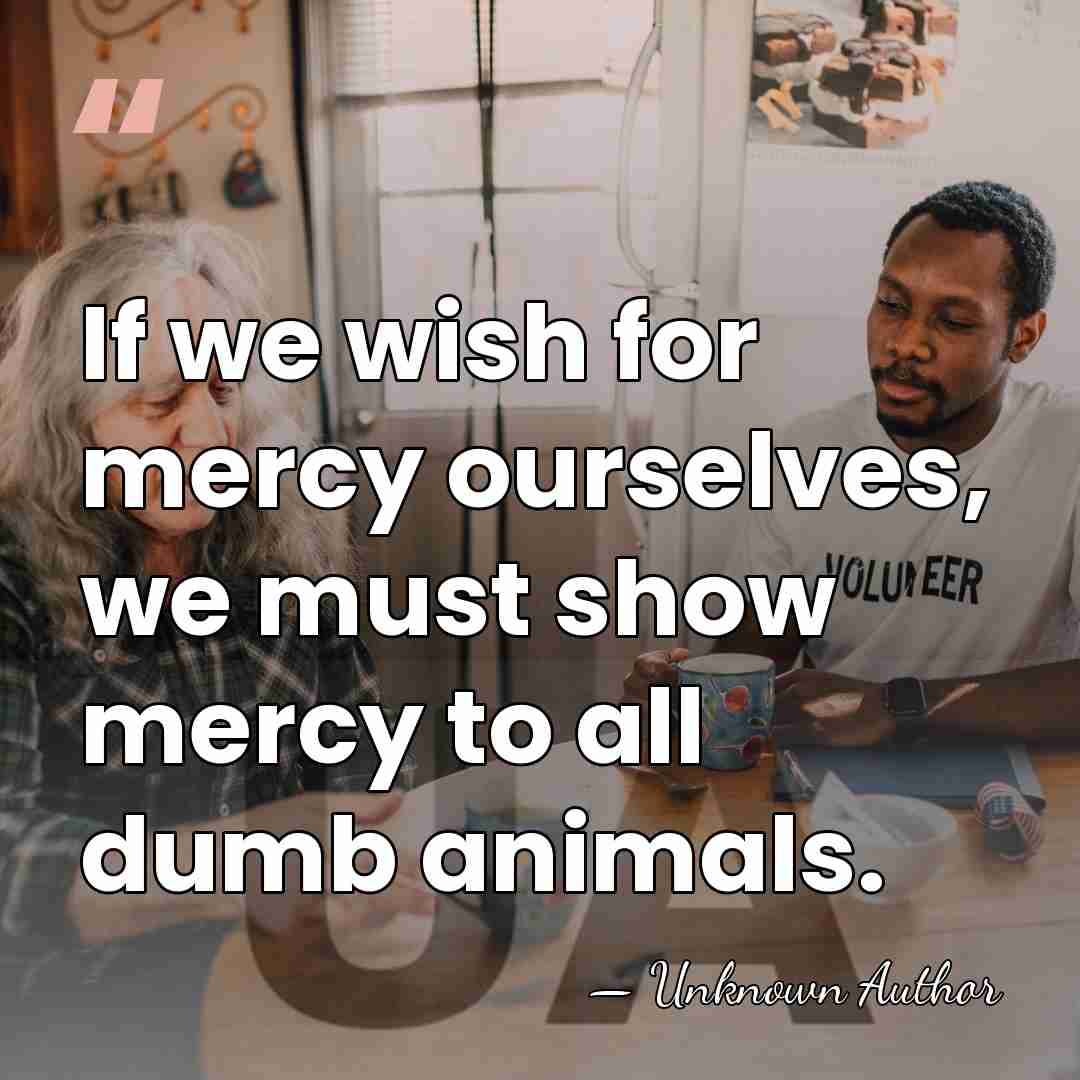 If we wish for mercy ourselves, we must show mercy to all&hellip; - Unknown Author