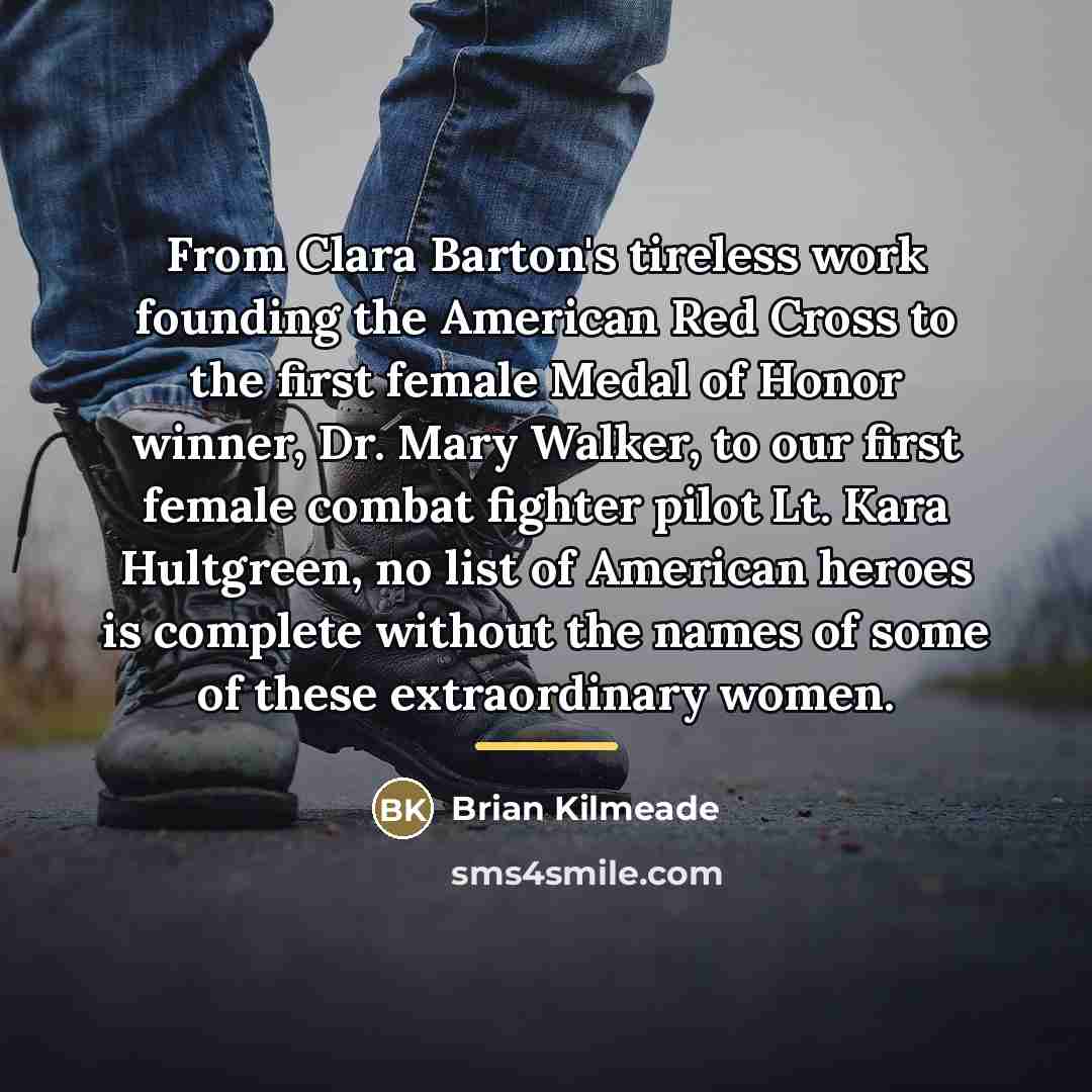 “From Clara Barton's tireless work founding the American Red Cross…” quote by Brian Kilmeade