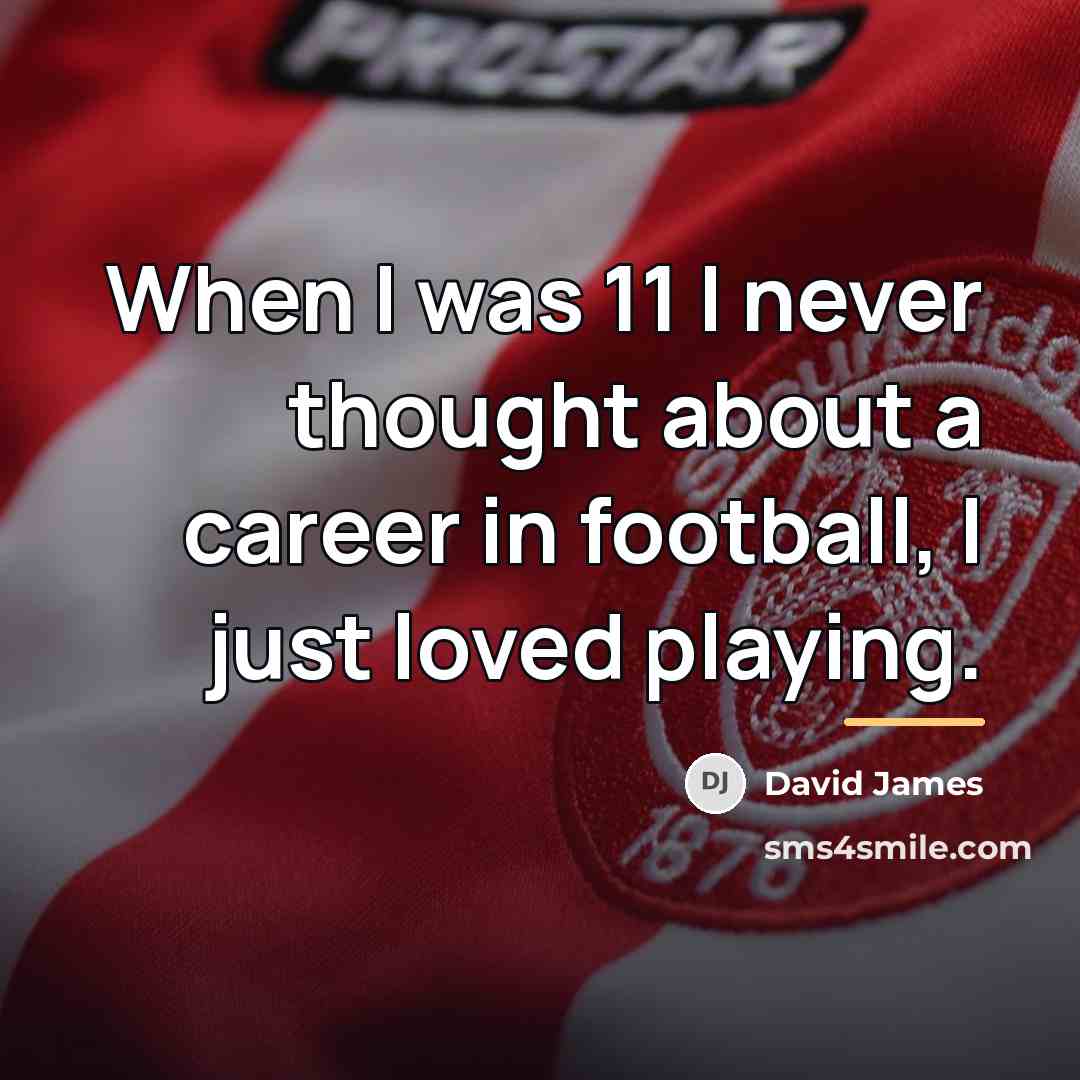 “When I was 11 I never thought about a career…” quote by David James
