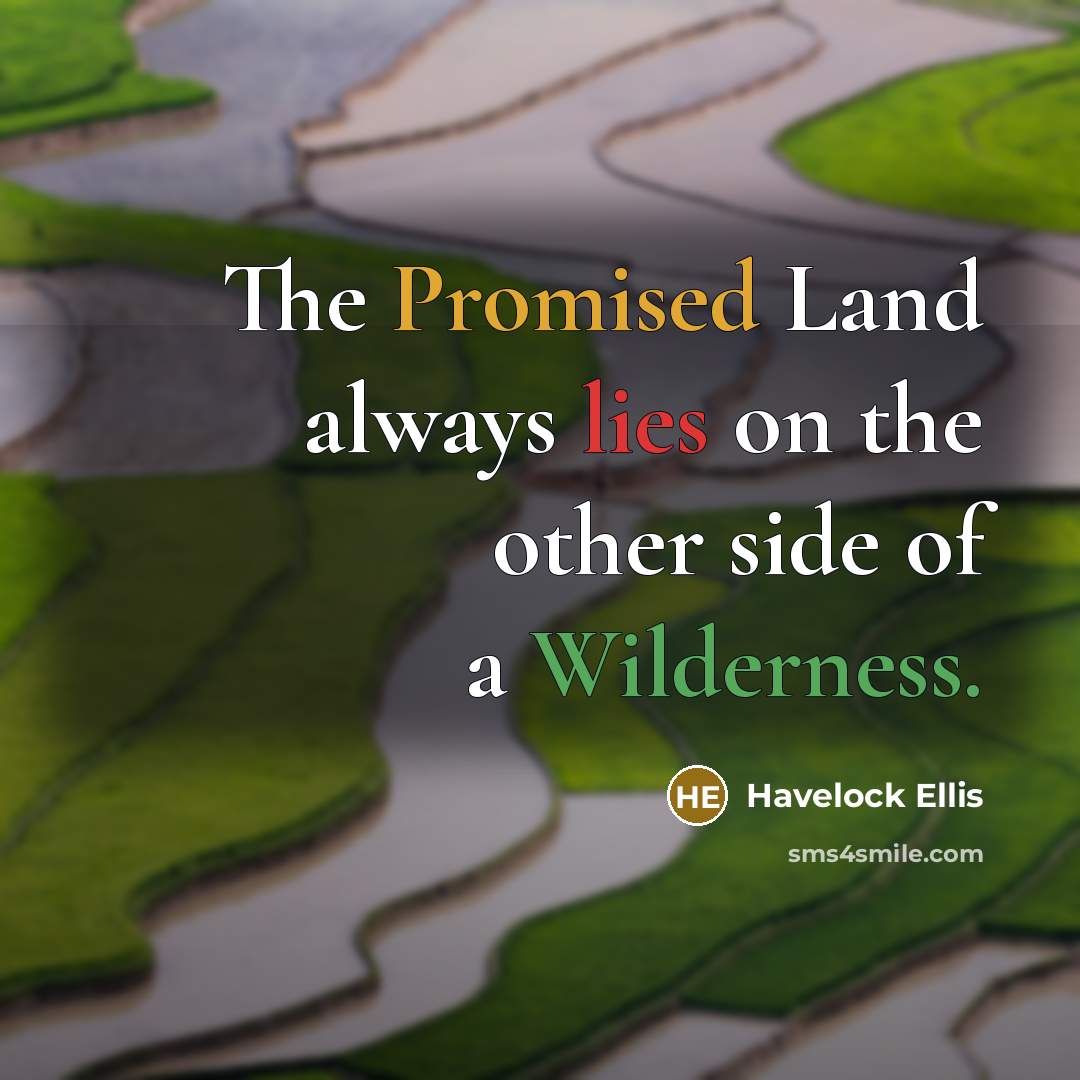 “The Promised Land always lies on the other side of…” quote by Havelock Ellis