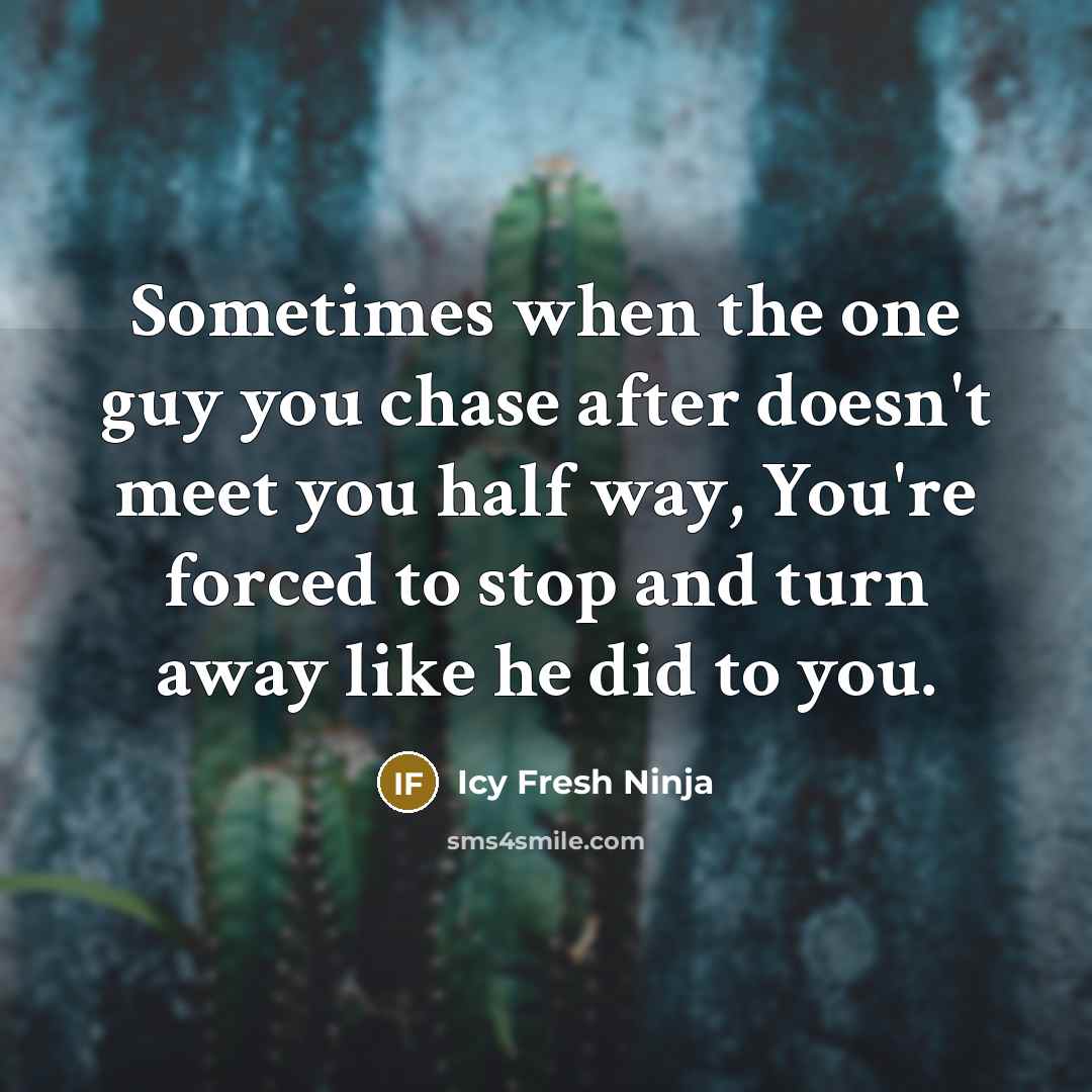 “Sometimes when the one guy you chase after doesn't meet…” quote by Icy Fresh Ninja