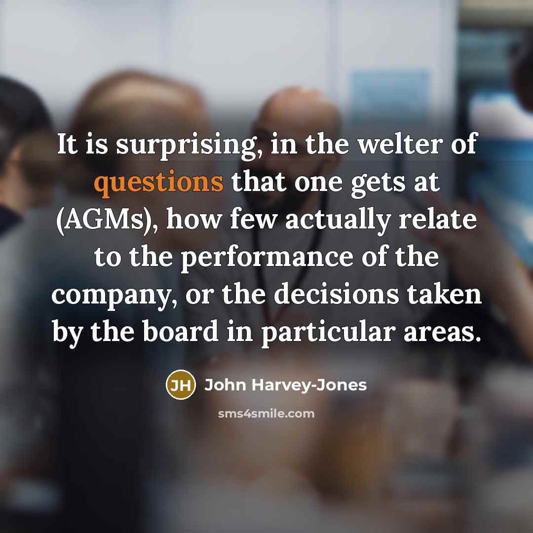 “It is surprising, in the welter of questions that one…” quote by John Harvey-Jones